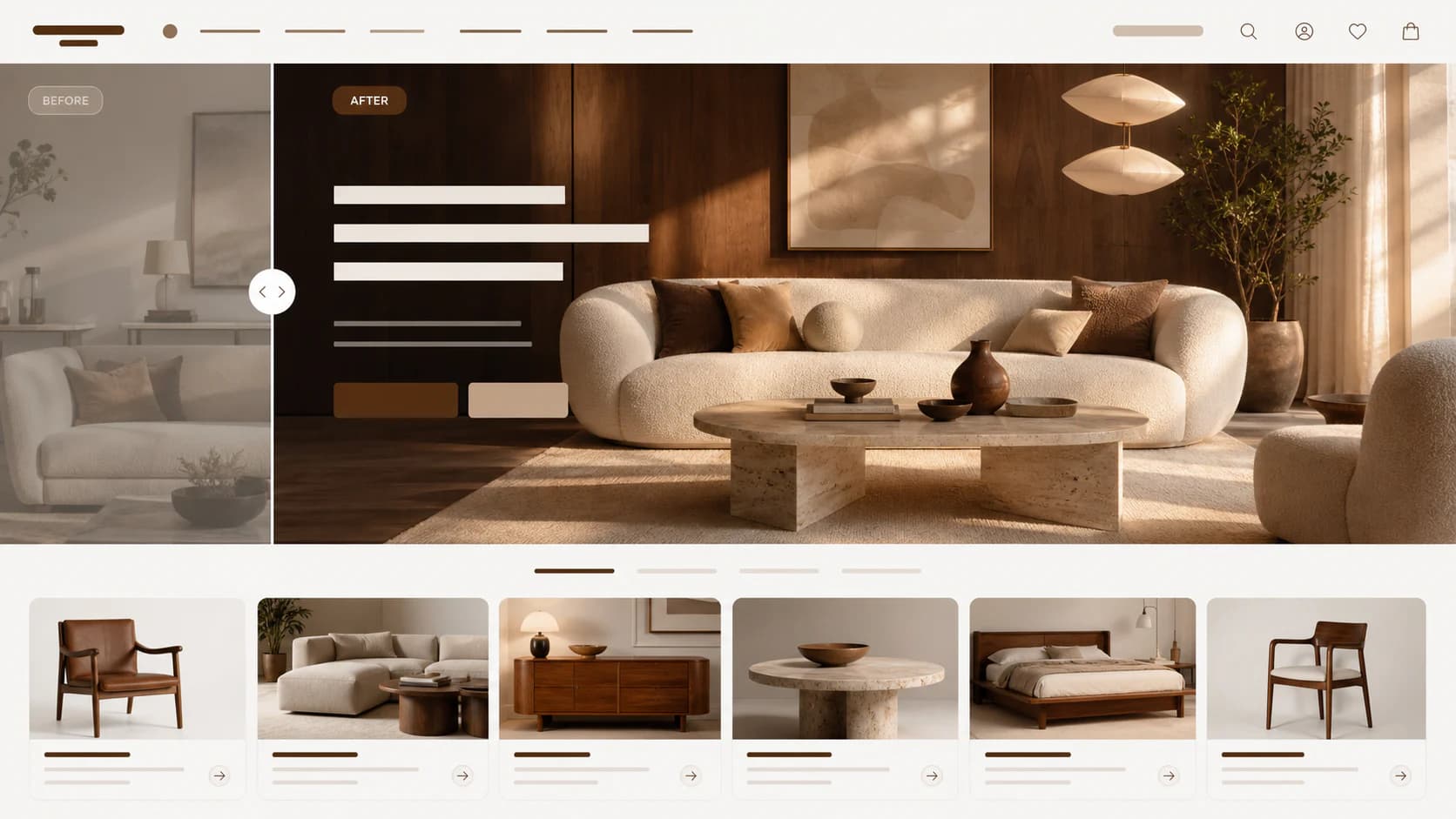 Giao diện website nội thất sau khi thiết kế lại